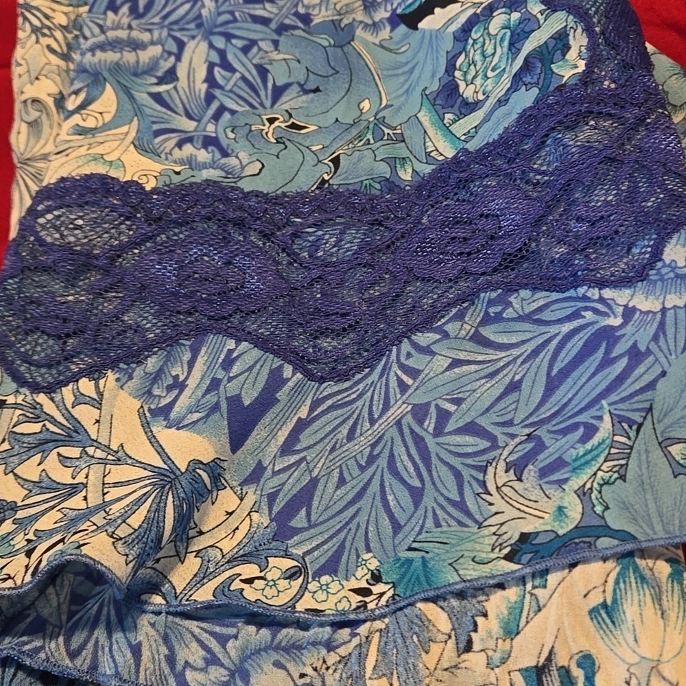 Robbie Bee Ruffle Front Button Up Blouse Flutter Sleeves Lace Trim Women size 16 - Picture 11 of 11
